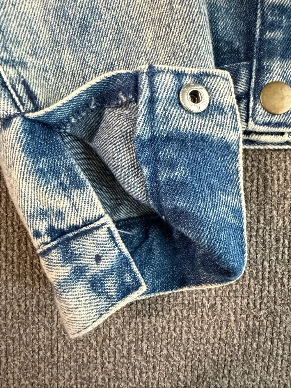 Little Lass Girls Embroidered Denim Jacket | Pink Collar | Size 6